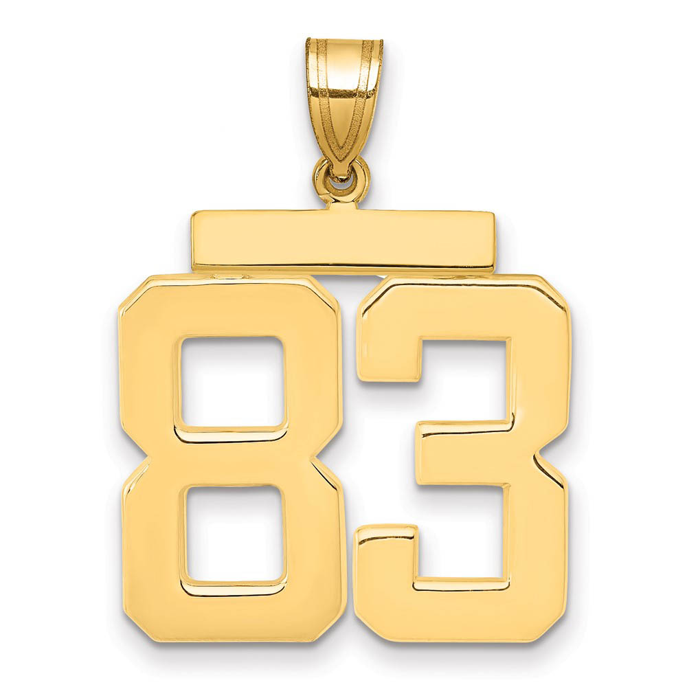 14k Yellow Gold, Athletic Collection, Polished Number 83 Pendant
