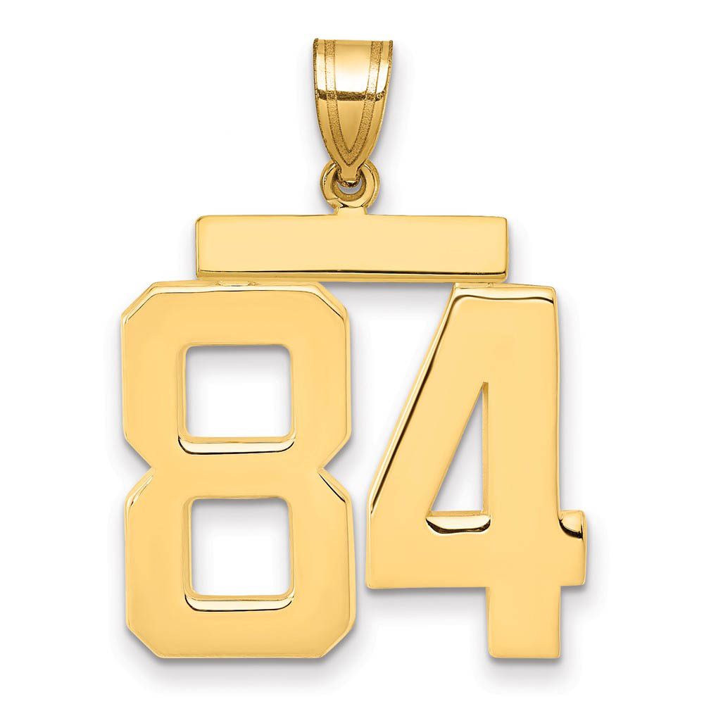 14k Yellow Gold, Athletic Collection, Polished Number 84 Pendant