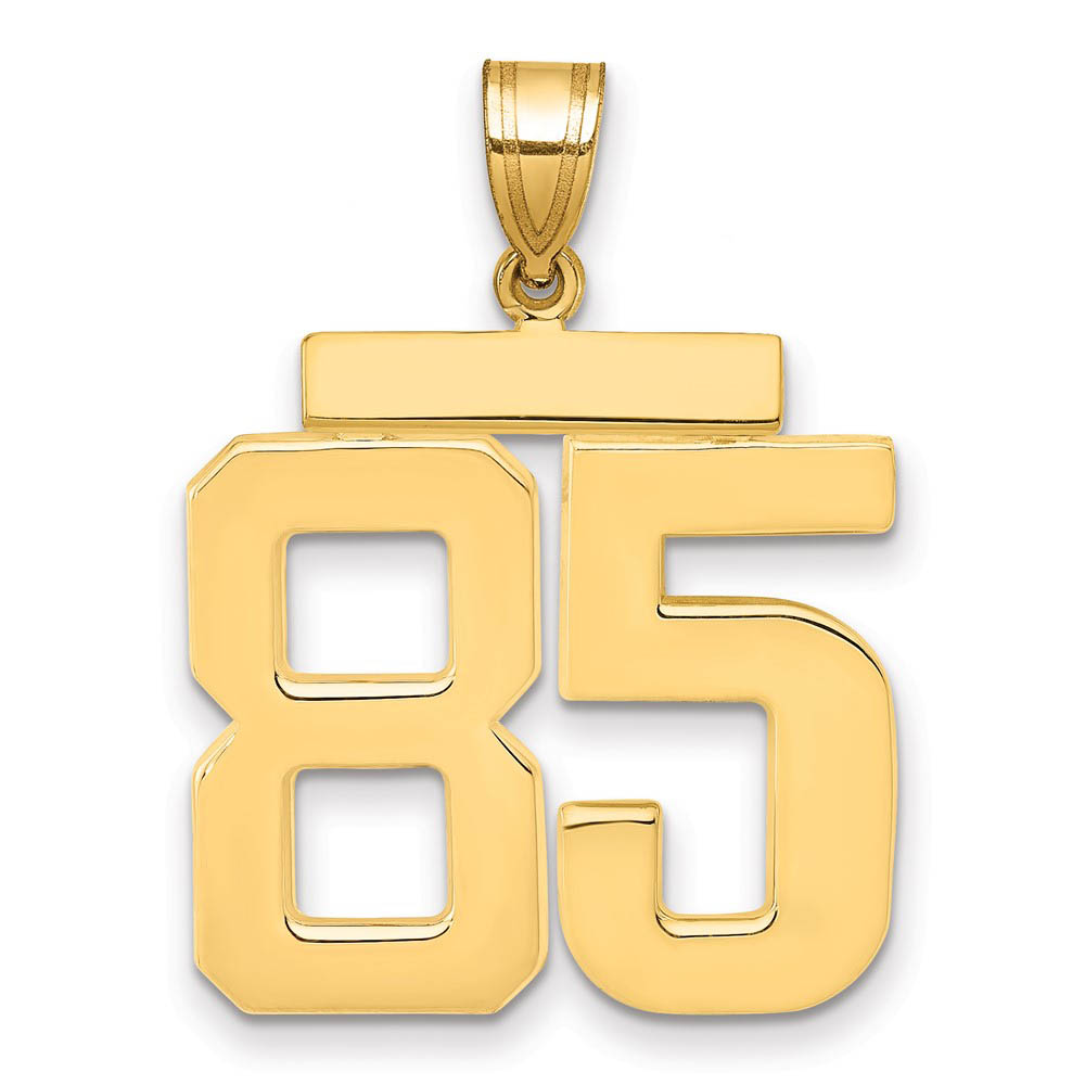 14k Yellow Gold, Athletic Collection, Polished Number 85 Pendant