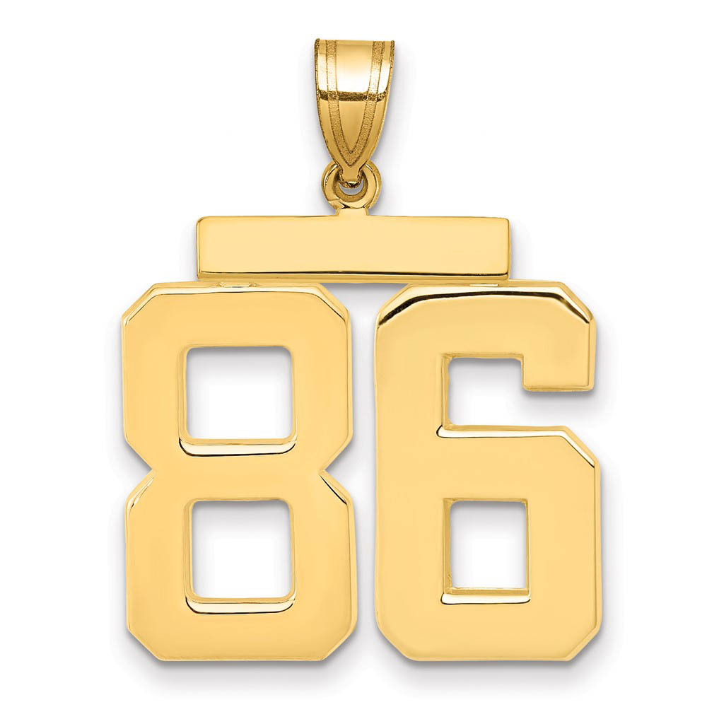 14k Yellow Gold, Athletic Collection, Polished Number 86 Pendant