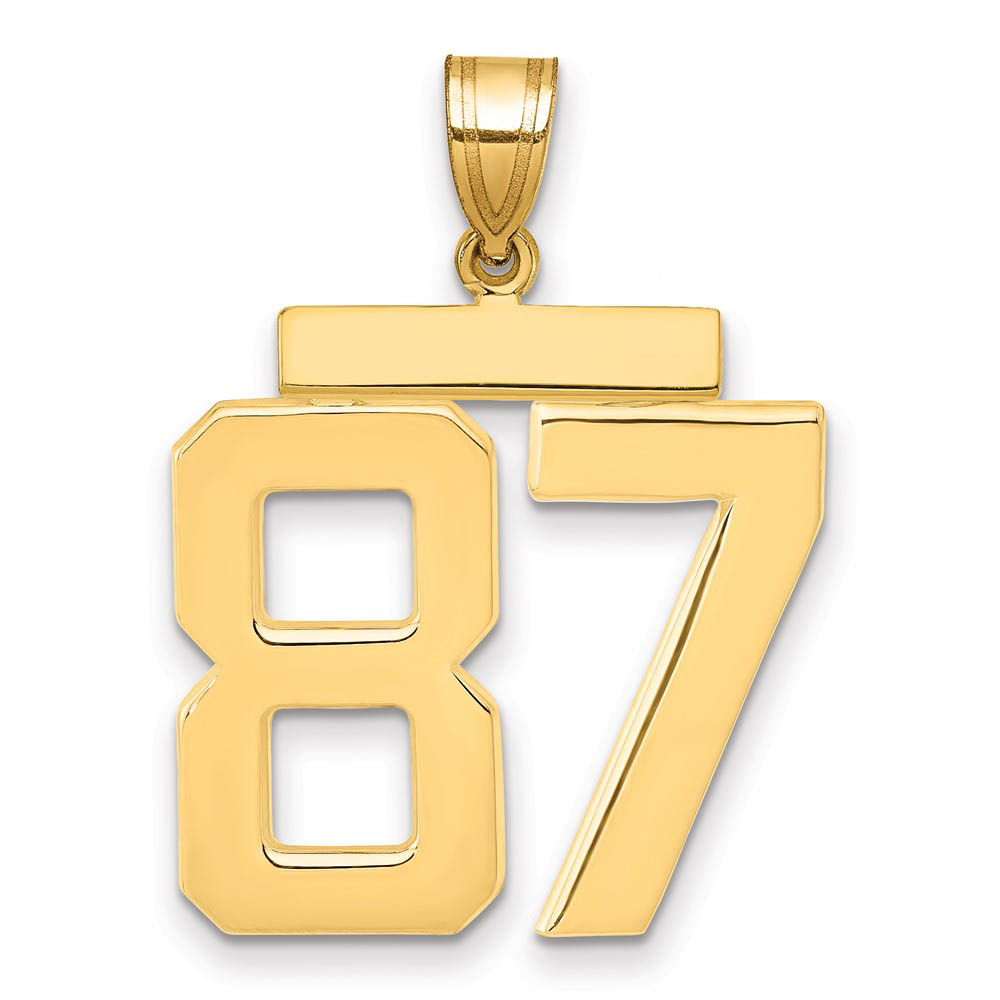 14k Yellow Gold, Athletic Collection, Polished Number 87 Pendant