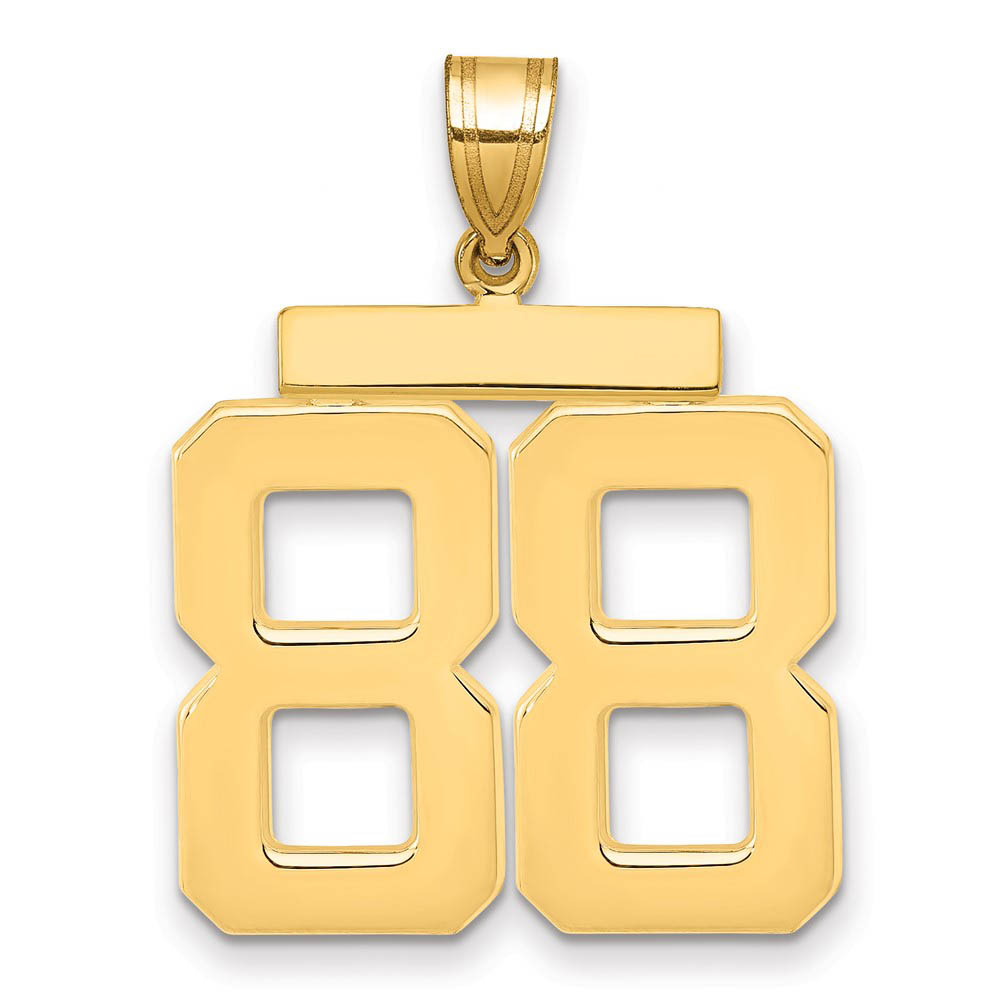 14k Yellow Gold, Athletic Collection, Polished Number 88 Pendant
