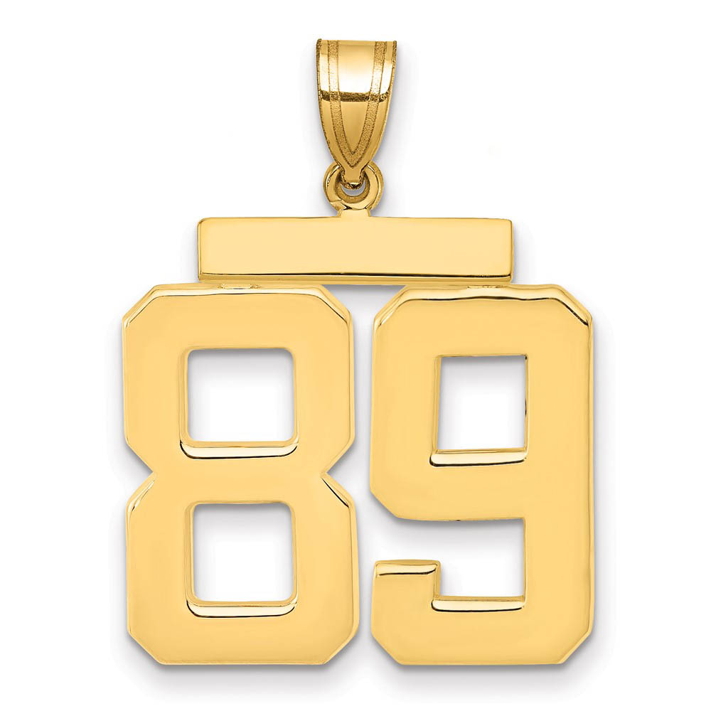14k Yellow Gold, Athletic Collection, Polished Number 89 Pendant