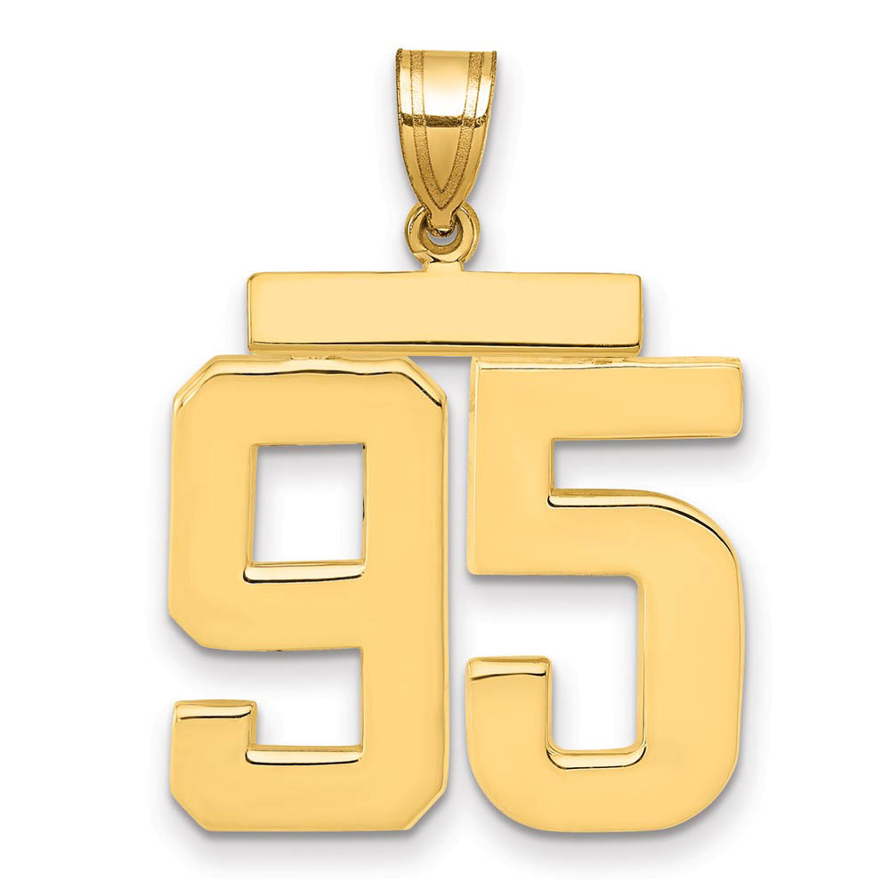 14k Yellow Gold, Athletic Collection, Polished Number 95 Pendant