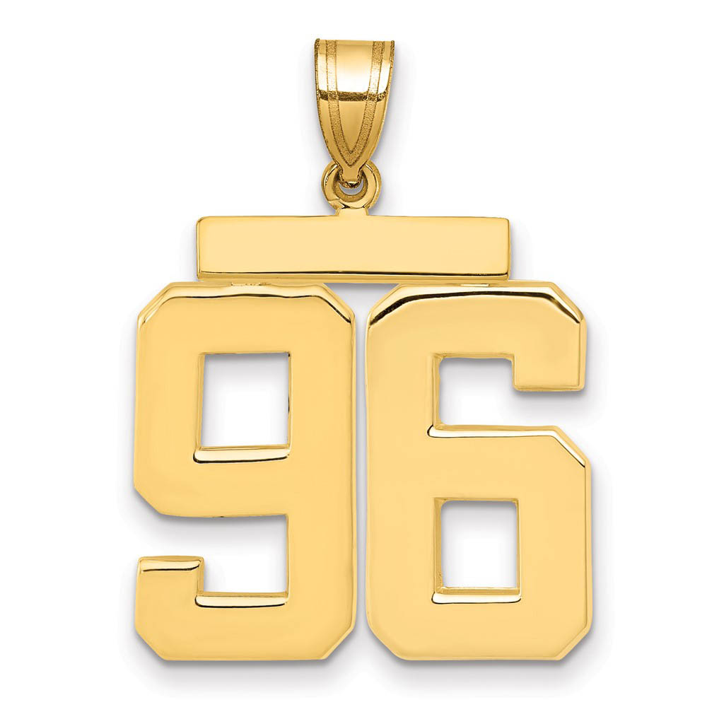 14k Yellow Gold, Athletic Collection, Polished Number 96 Pendant