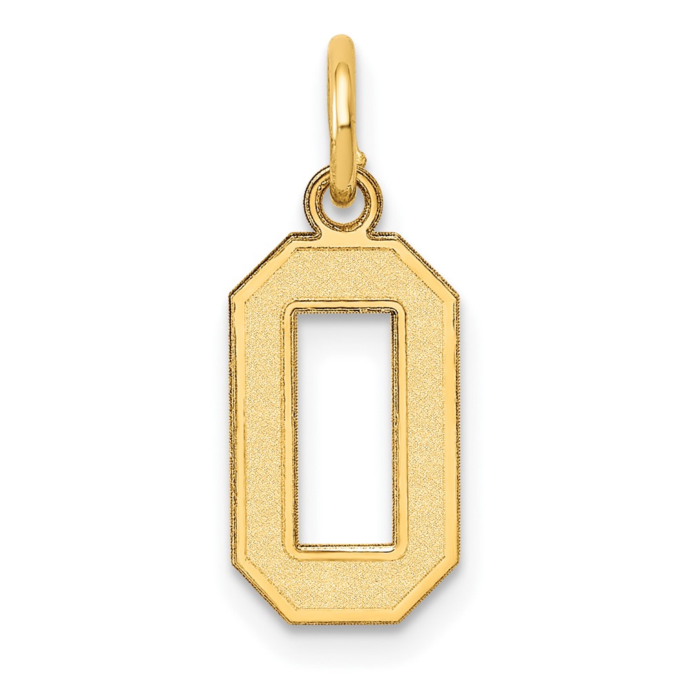 14k Yellow Gold, Jersey Collection, Number 0 Pendant