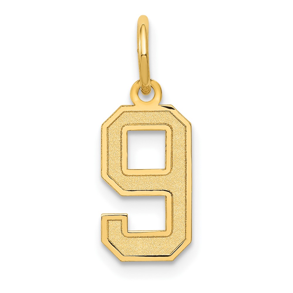 14k Yellow Gold, Jersey Collection, Number 9 Pendant