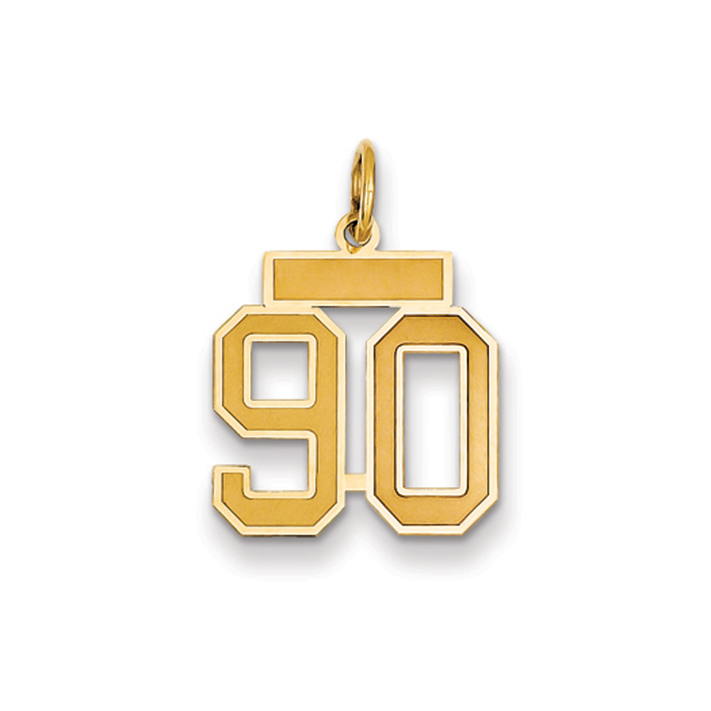 14k Yellow Gold, Jersey Collection, Number 90 Pendant