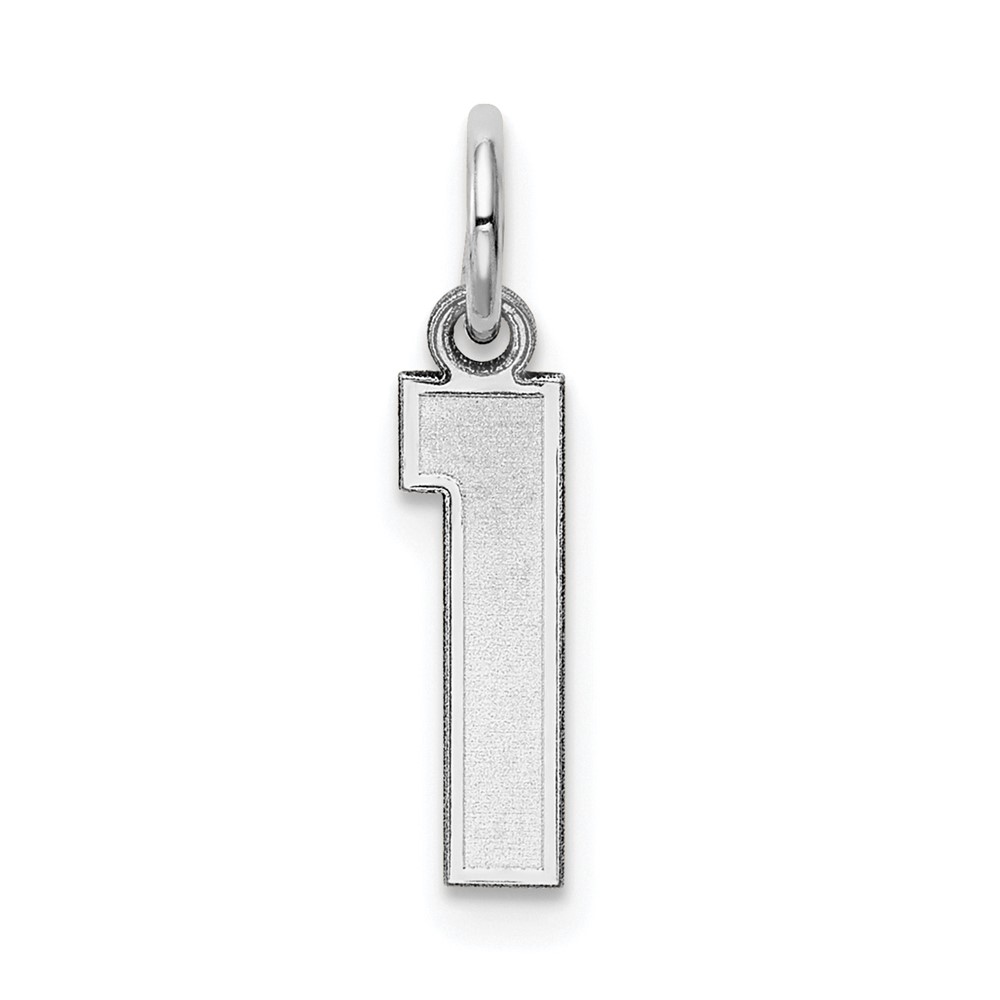 14k White Gold, Jersey Collection, Number 1 Pendant