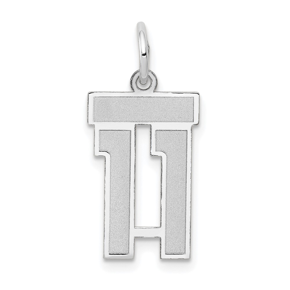 14k White Gold, Jersey Collection, Number 11 Pendant