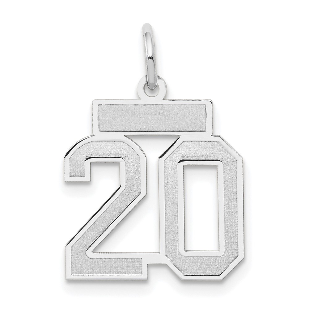 14k White Gold, Jersey Collection, Number 20 Pendant