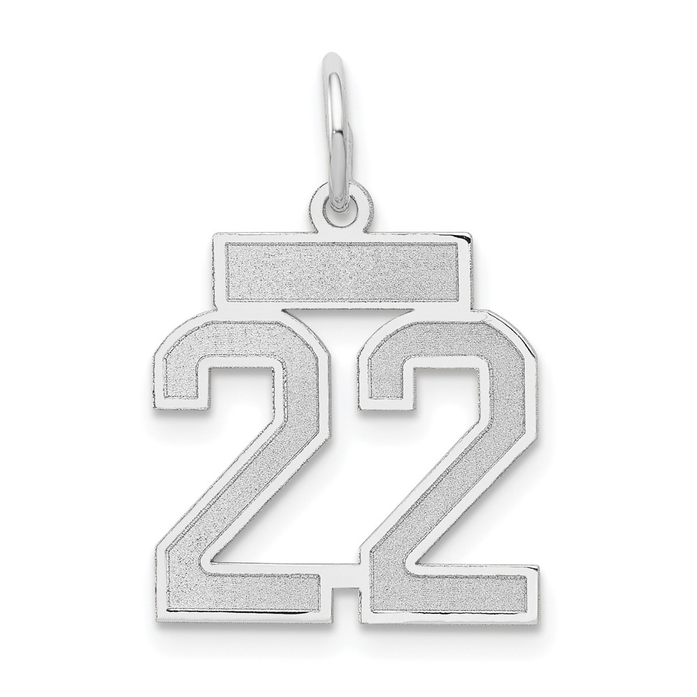 14k White Gold, Jersey Collection, Number 22 Pendant