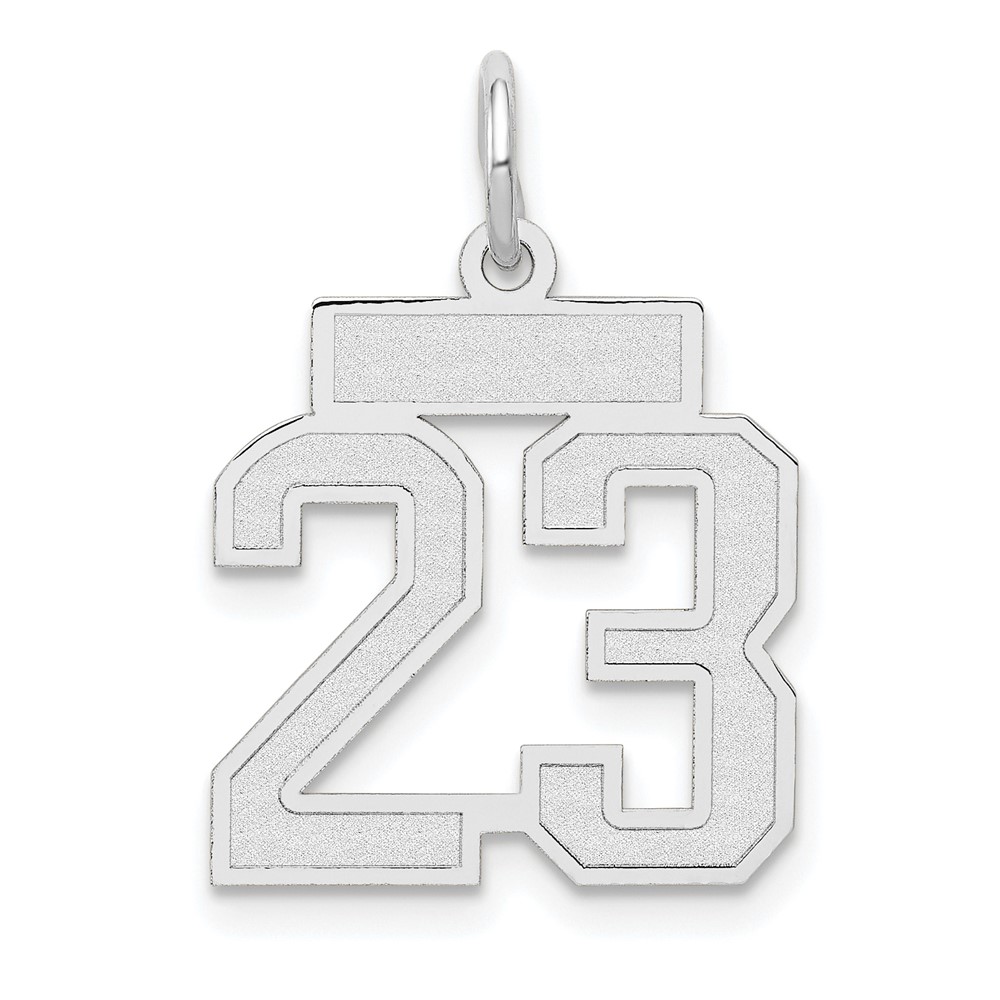 14k White Gold, Jersey Collection, Number 23 Pendant