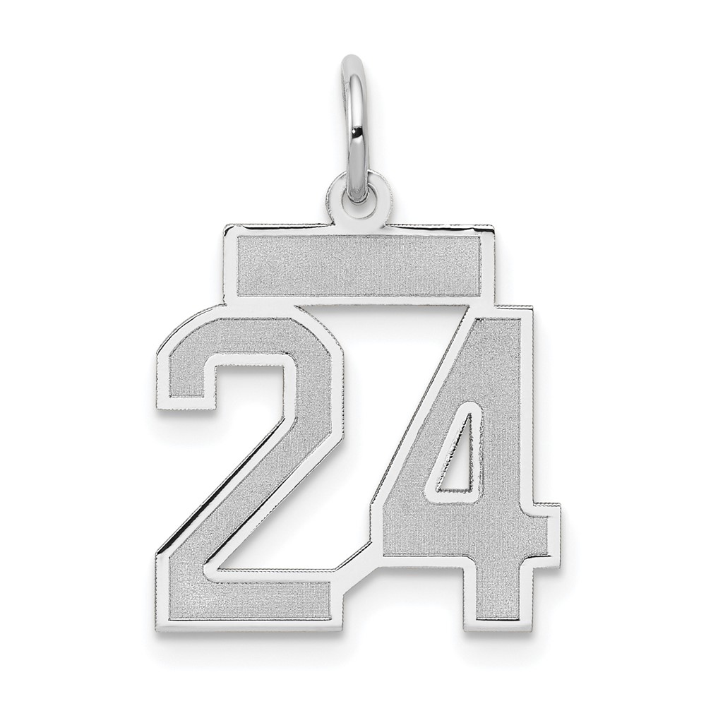 14k White Gold, Jersey Collection, Number 24 Pendant
