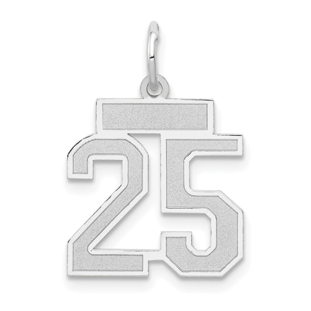14k White Gold, Jersey Collection, Number 25 Pendant