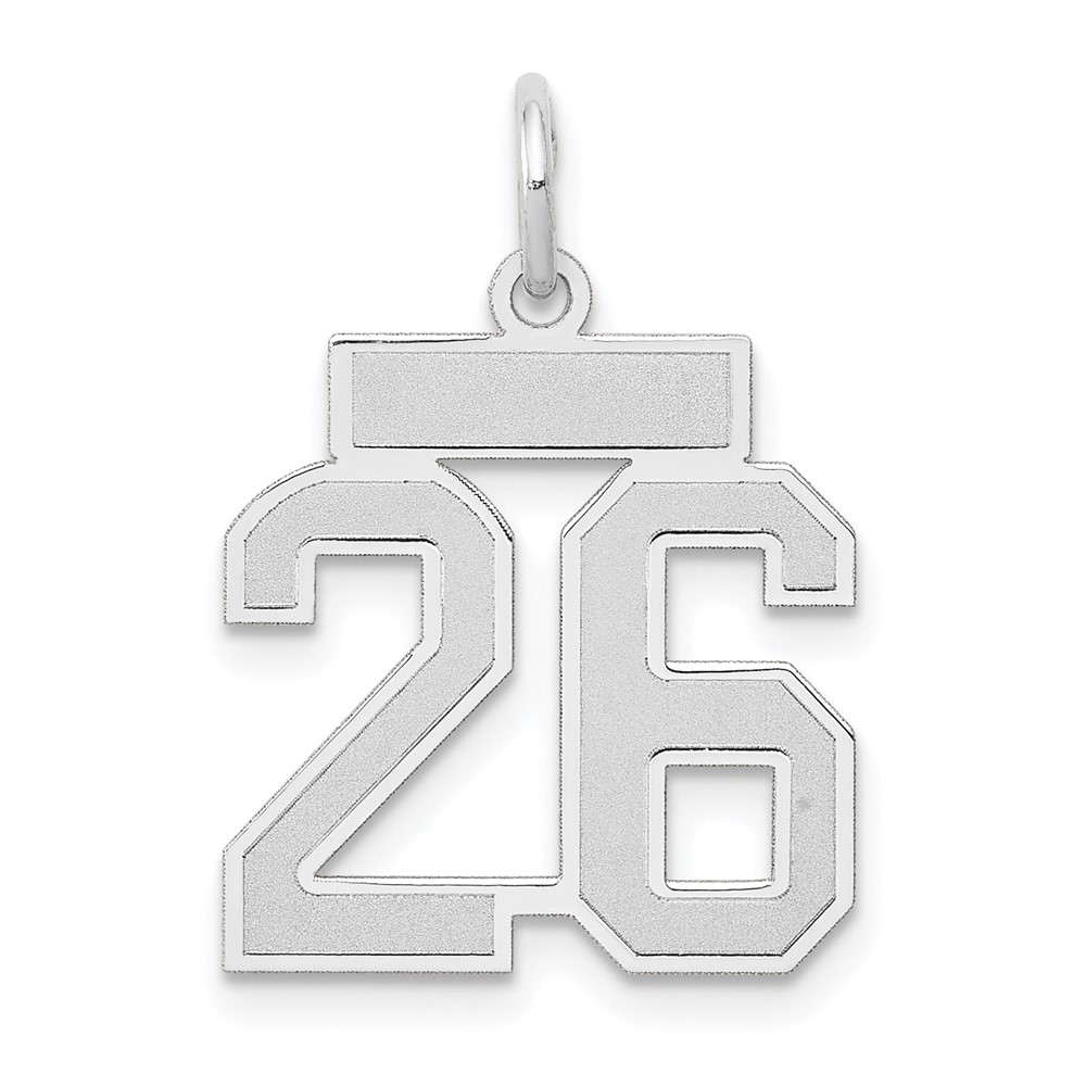 14k White Gold, Jersey Collection, Number 26 Pendant