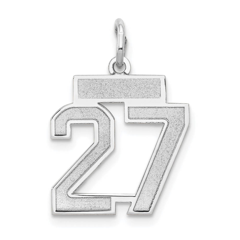 14k White Gold, Jersey Collection, Number 27 Pendant