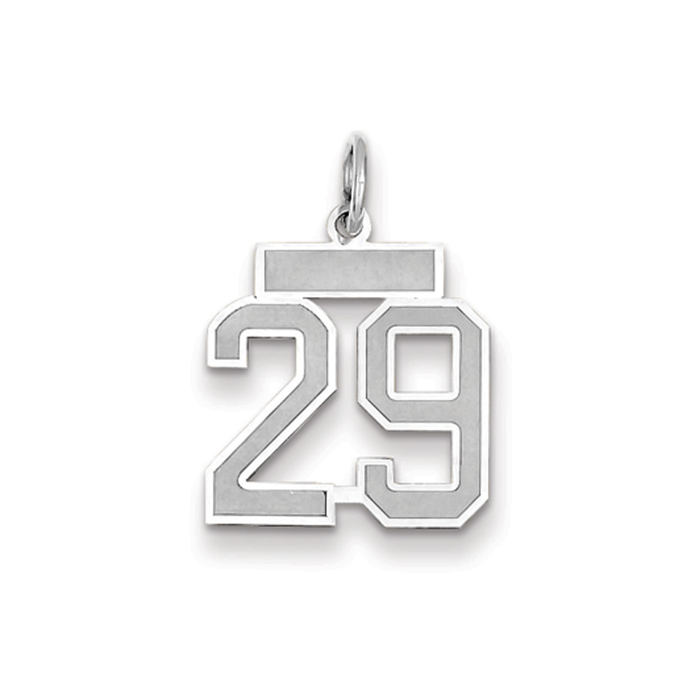 14k White Gold, Jersey Collection, Number 29 Pendant
