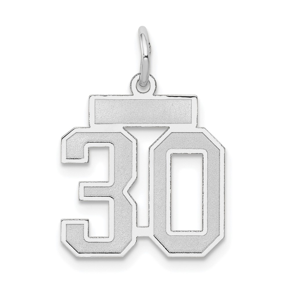 14k White Gold, Jersey Collection, Number 30 Pendant