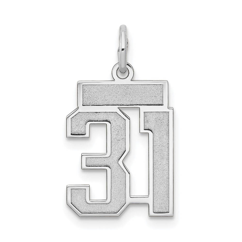 14k White Gold, Jersey Collection, Number 31 Pendant