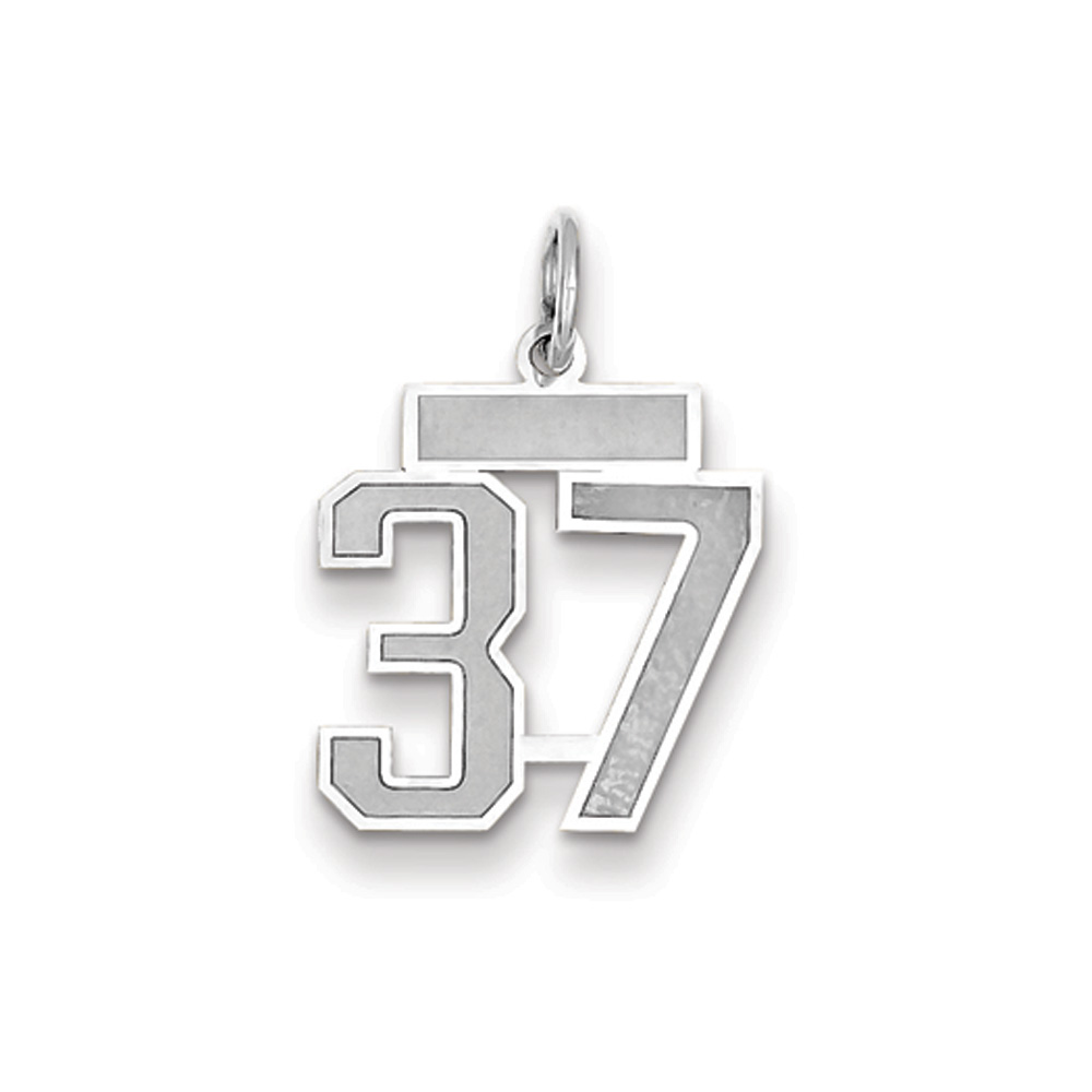 14k White Gold, Jersey Collection, Number 37 Pendant