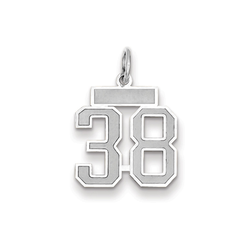 14k White Gold, Jersey Collection, Number 38 Pendant