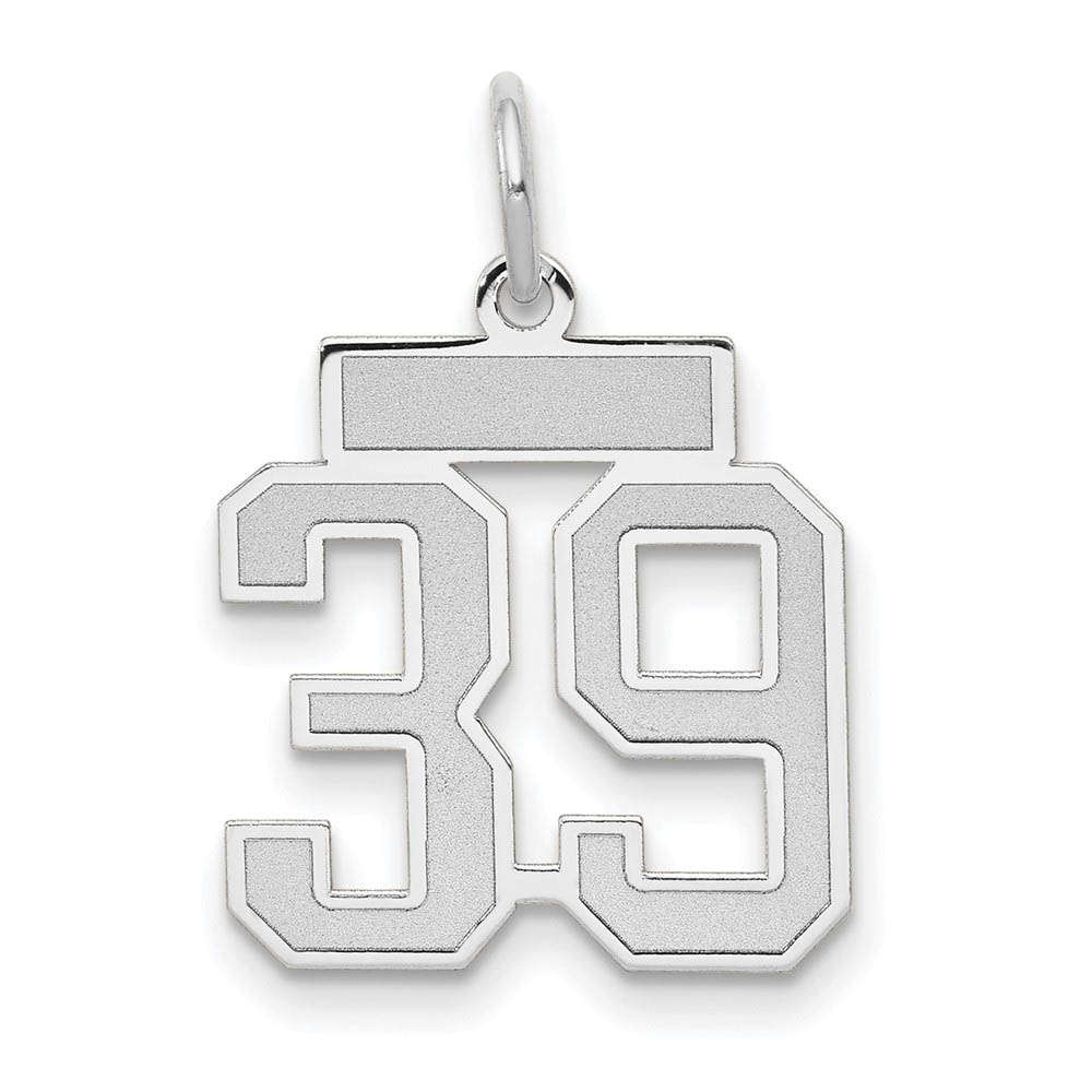 14k White Gold, Jersey Collection, Number 39 Pendant