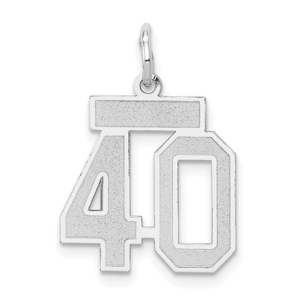 14k White Gold, Jersey Collection, Number 40 Pendant