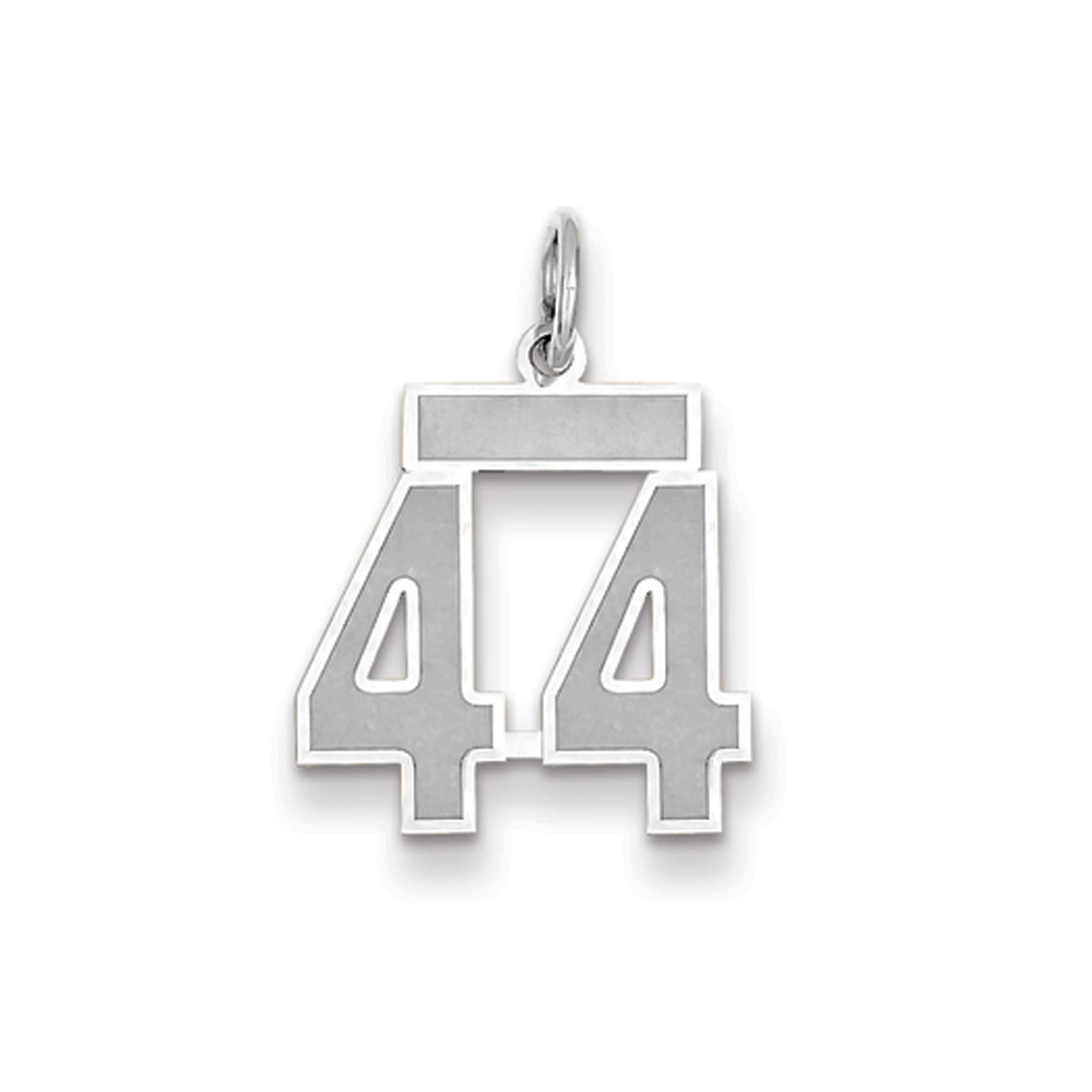 14k White Gold, Jersey Collection, Number 44 Pendant