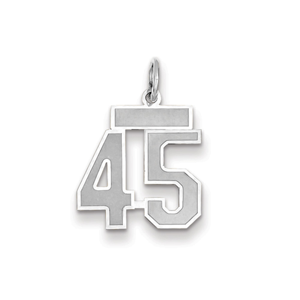 14k White Gold, Jersey Collection, Number 45 Pendant