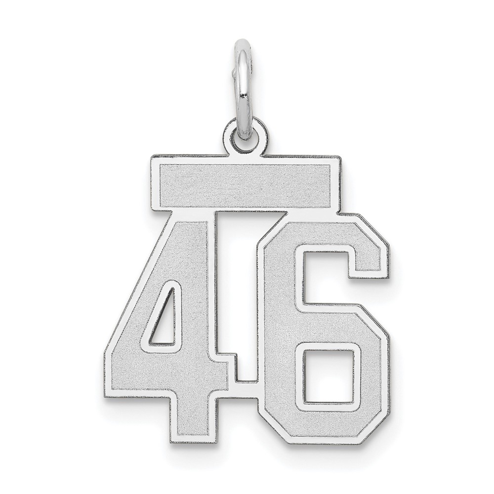 14k White Gold, Jersey Collection, Number 46 Pendant