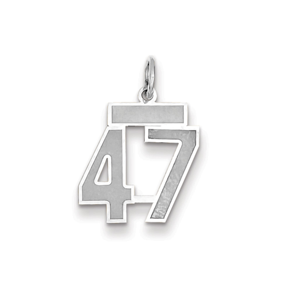 14k White Gold, Jersey Collection, Number 47 Pendant