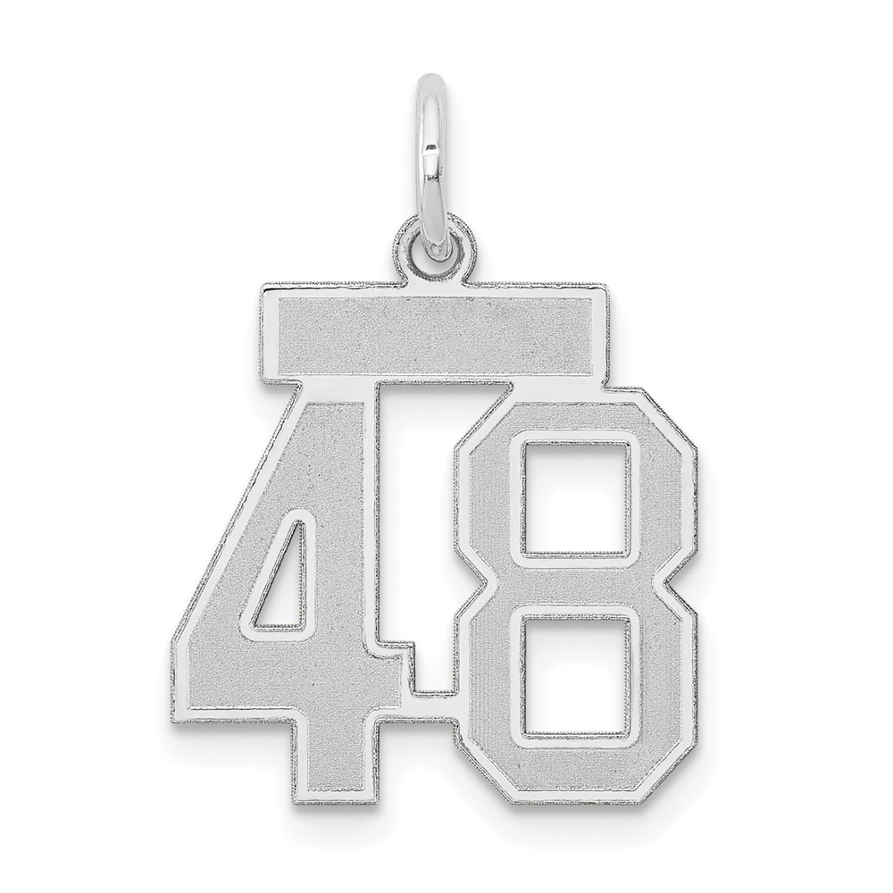 14k White Gold, Jersey Collection, Number 48 Pendant