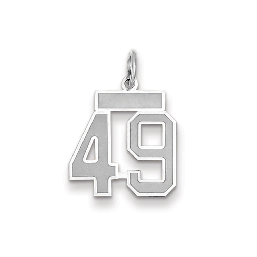 14k White Gold, Jersey Collection, Number 49 Pendant