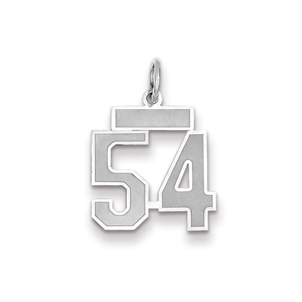 14k White Gold, Jersey Collection, Number 54 Pendant