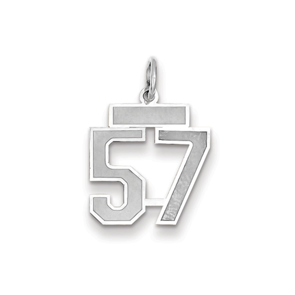14k White Gold, Jersey Collection, Number 57 Pendant