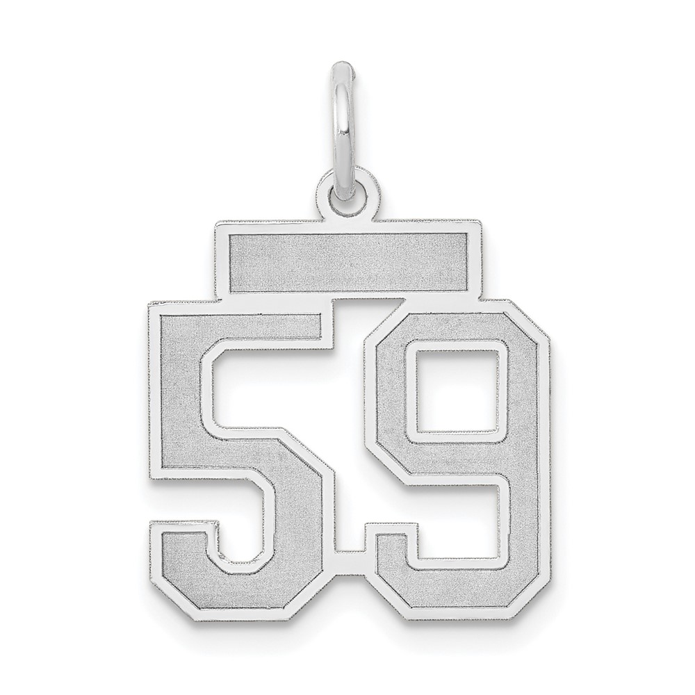 14k White Gold, Jersey Collection, Number 59 Pendant