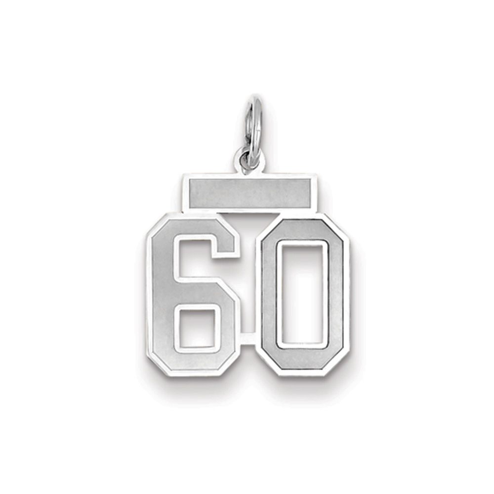 14k White Gold, Jersey Collection, Number 60 Pendant
