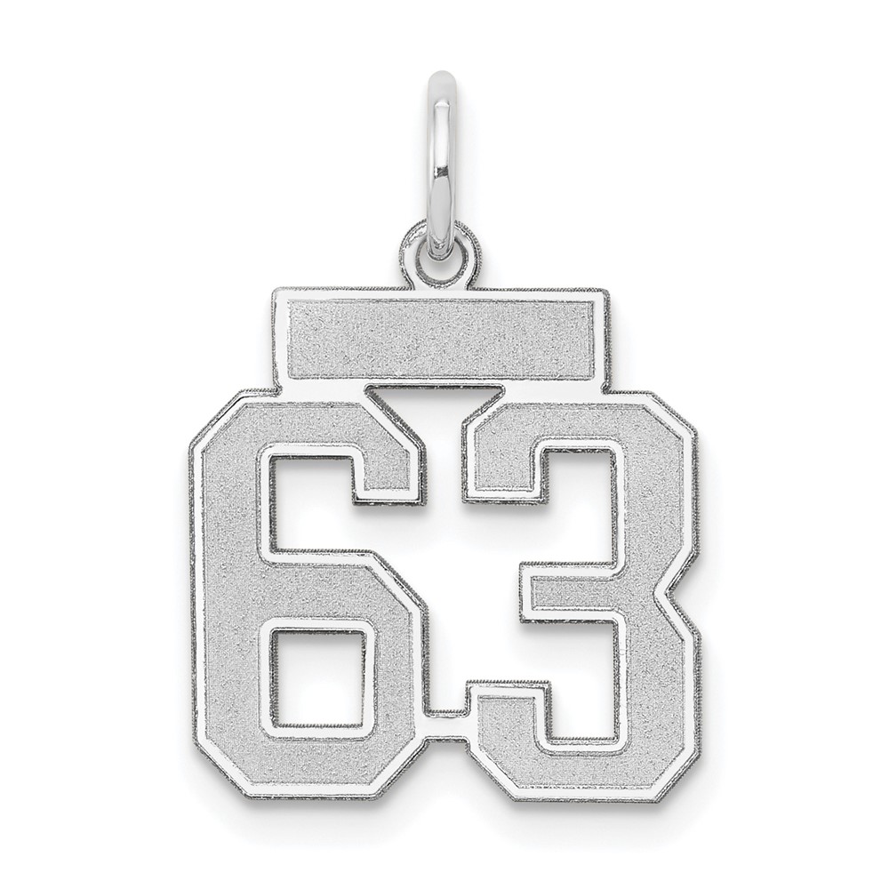 14k White Gold, Jersey Collection, Number 63 Pendant