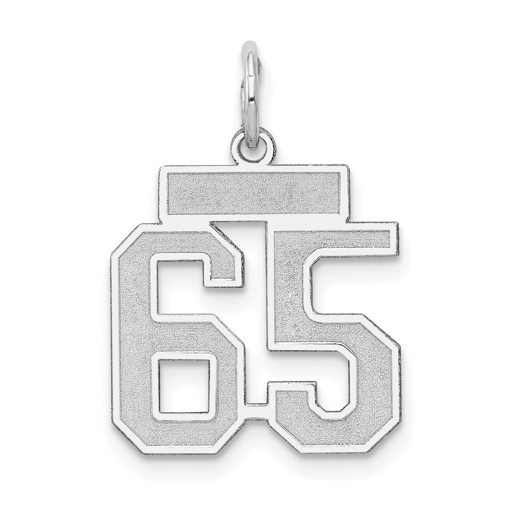 14k White Gold, Jersey Collection, Number 65 Pendant