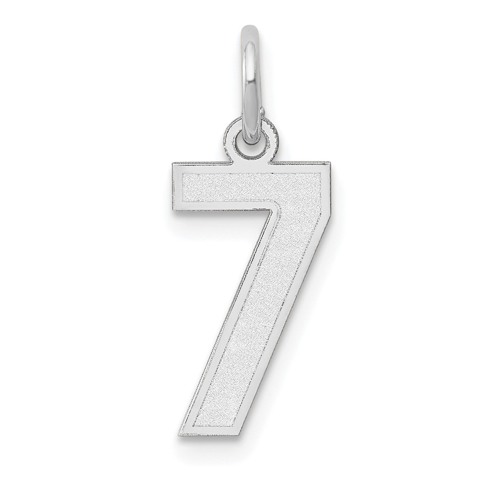 14k White Gold, Jersey Collection, Number 7 Pendant