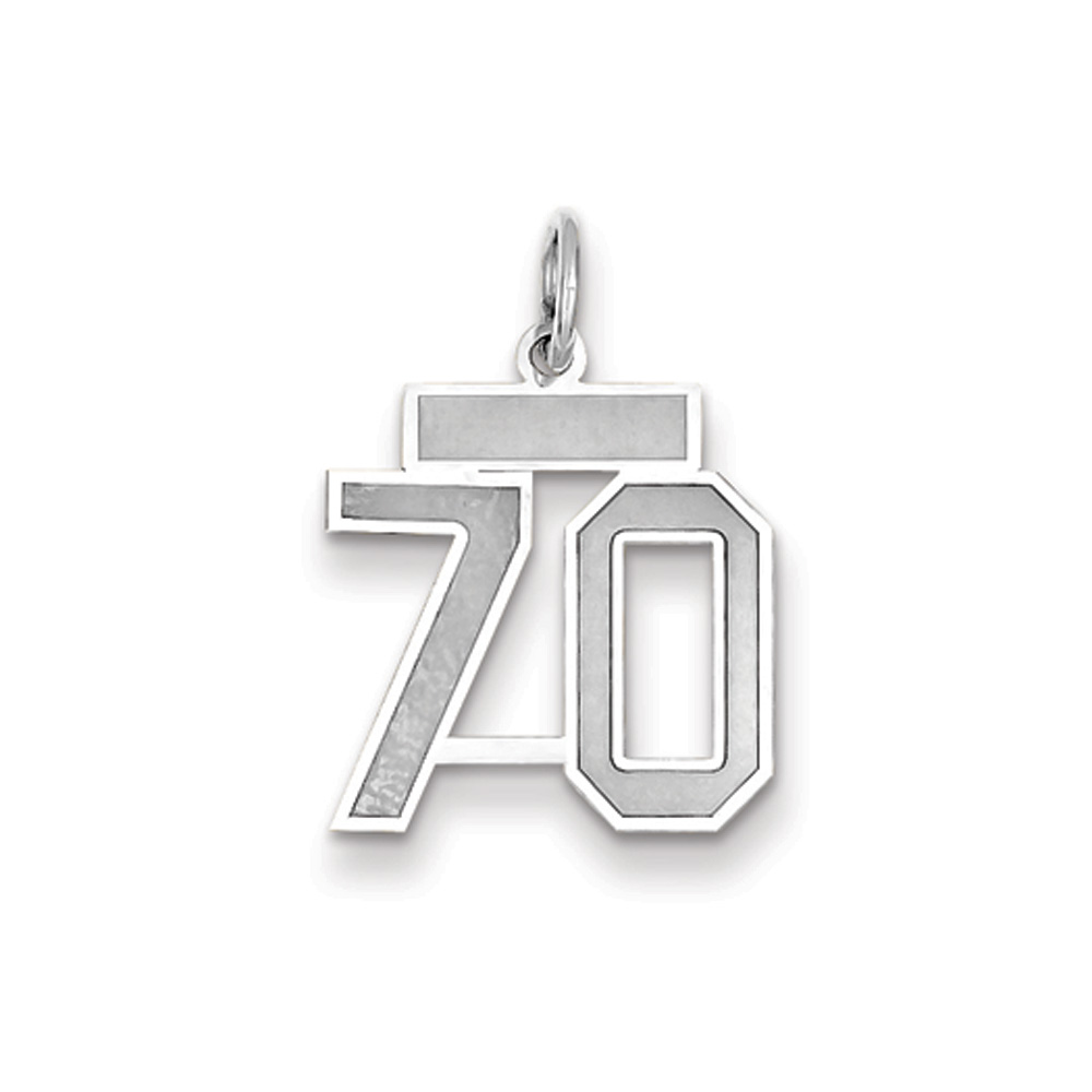 14k White Gold, Jersey Collection, Number 70 Pendant