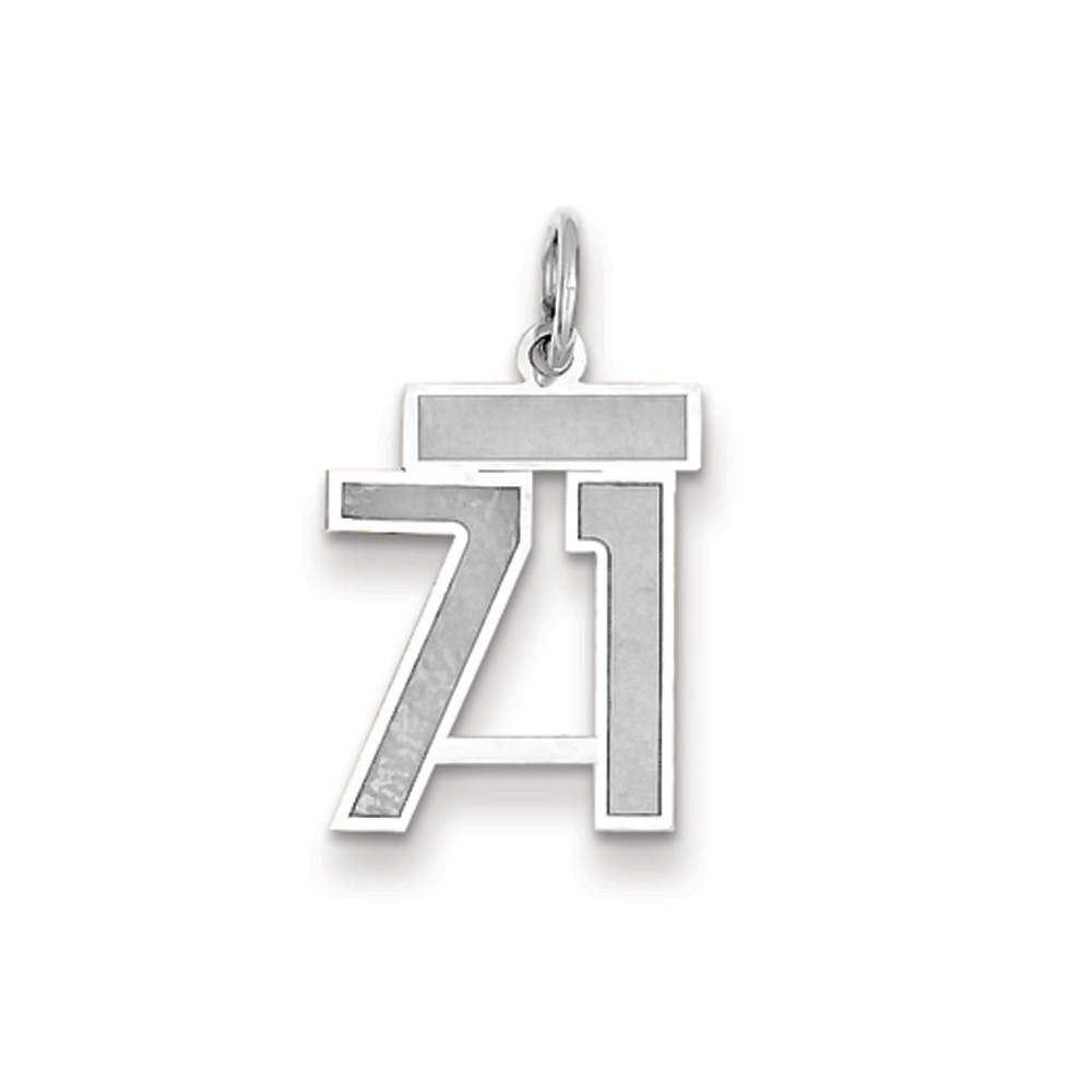 14k White Gold, Jersey Collection, Number 71 Pendant