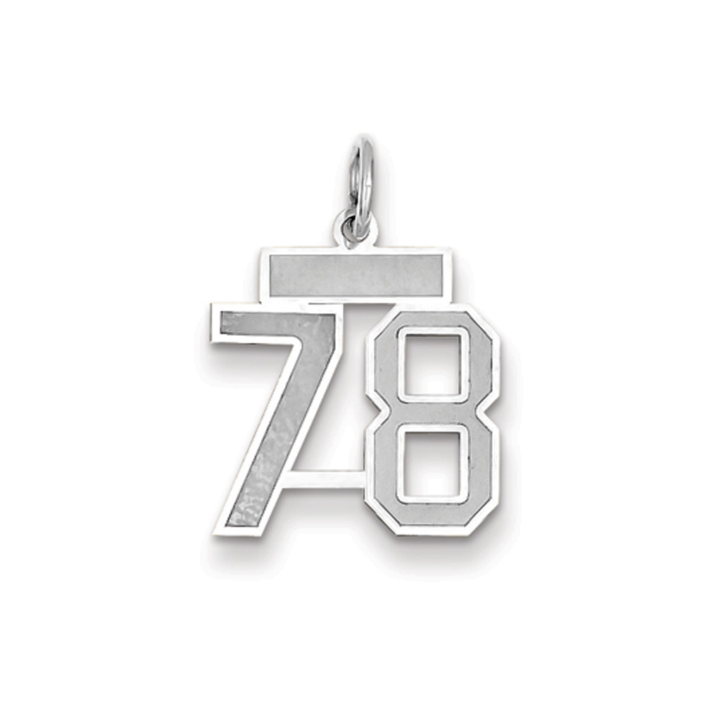 14k White Gold, Jersey Collection, Number 78 Pendant