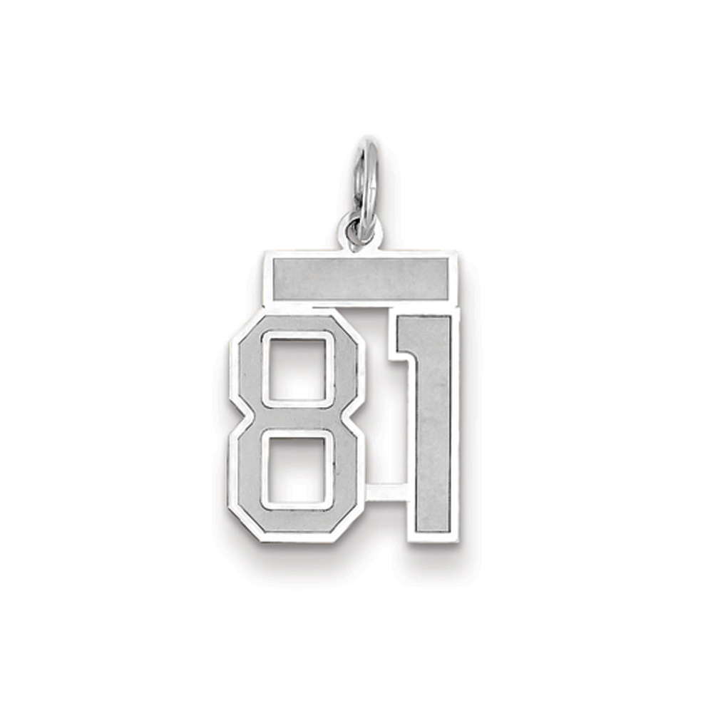 14k White Gold, Jersey Collection, Number 81 Pendant