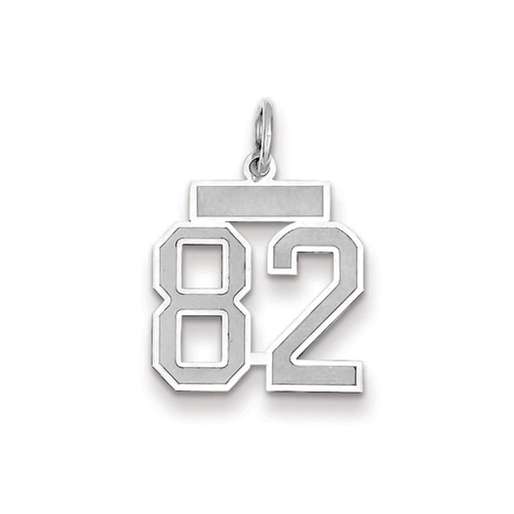 14k White Gold, Jersey Collection, Number 82 Pendant