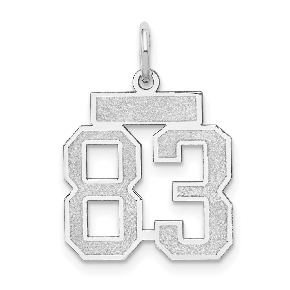 14k White Gold, Jersey Collection, Small Number 83 Pendant