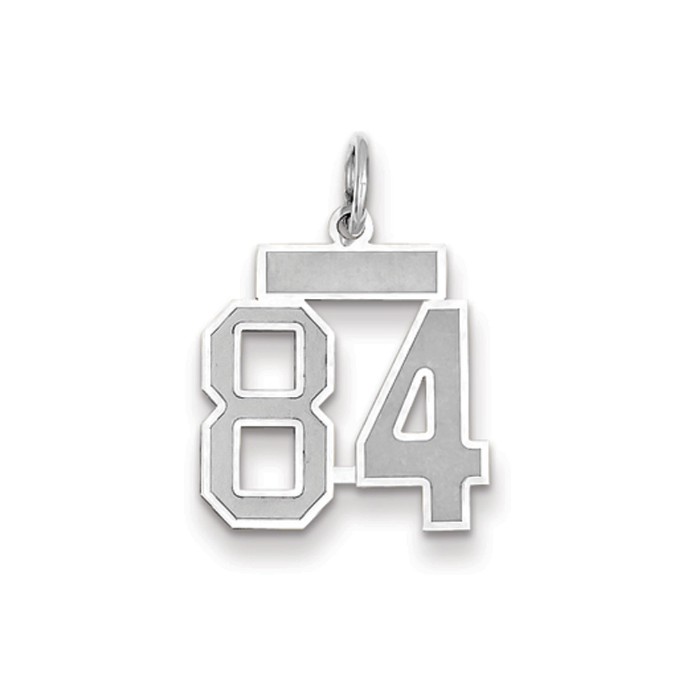 14k White Gold, Jersey Collection, Number 84 Pendant