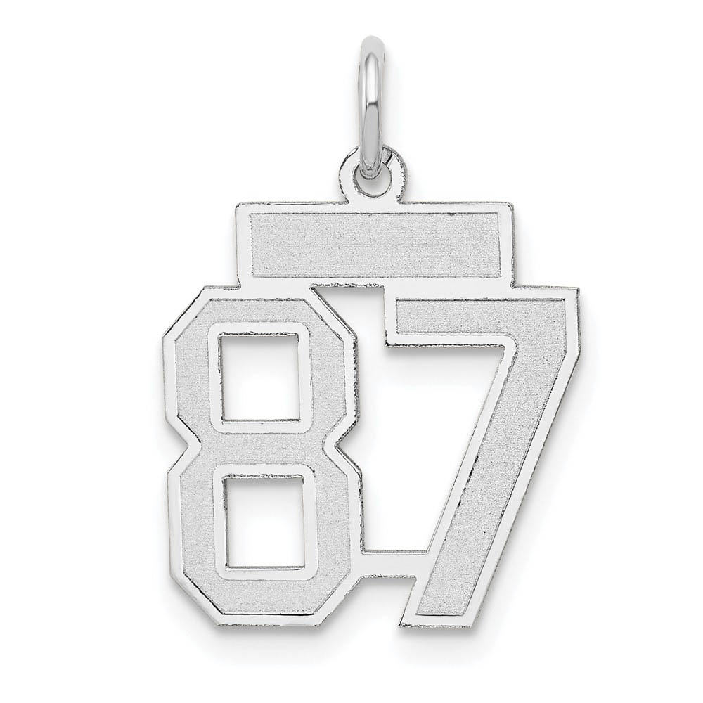 14k White Gold, Jersey Collection, Number 87 Pendant