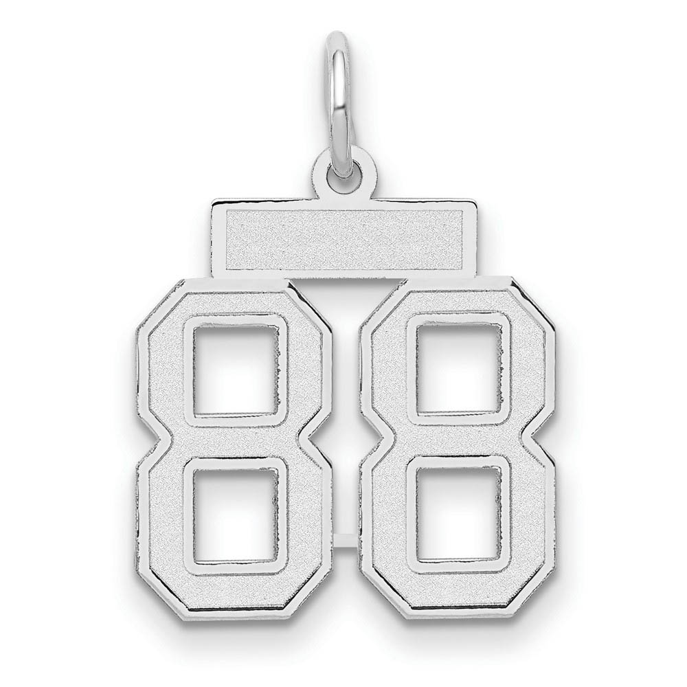 14k White Gold, Jersey Collection, Number 88 Pendant